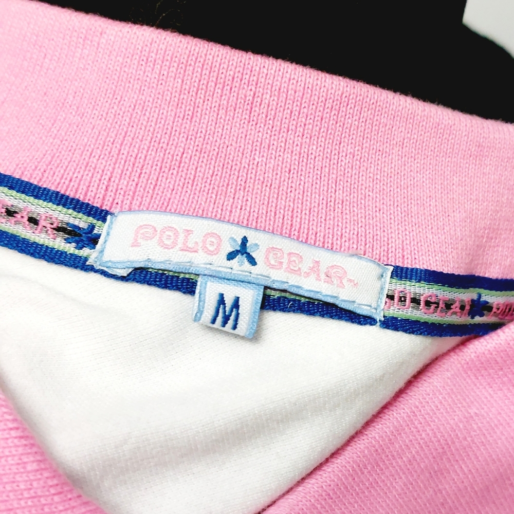 NWT POLOGEAR Womens Pastel Cotton Embroidered Patches Polo Shirt Sz M - Picture 3 of 8